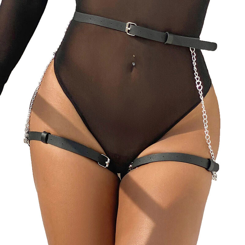 Cintura in Pelle BDSM Subblime — Taglia Unica, Nera