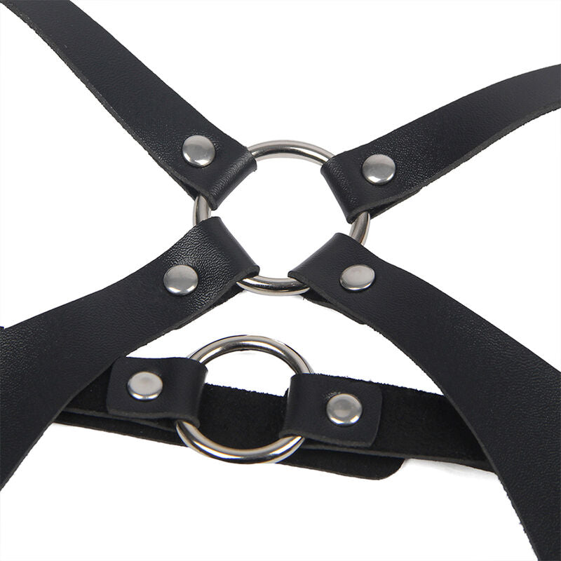Imbracatura BDSM in Pelle Subblime — Taglia Unica, Nera