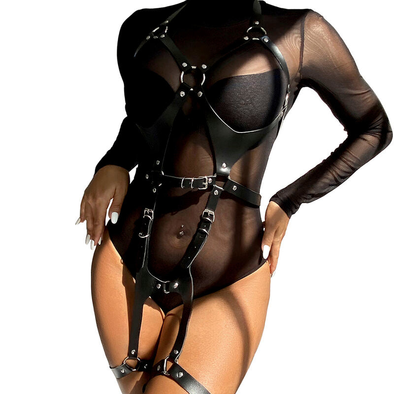 Imbracatura BDSM in Pelle Subblime — Taglia Unica, Nera