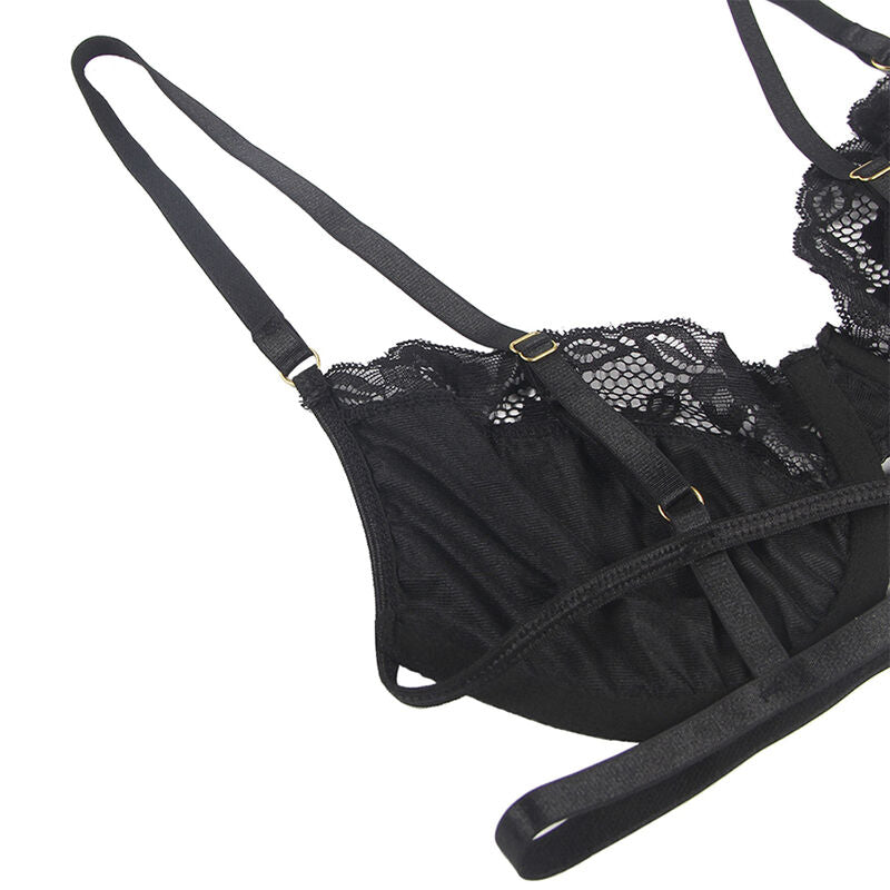 Set Lingerie in Pizzo Subblime — Reggiseno + Perizoma, Nero S/M