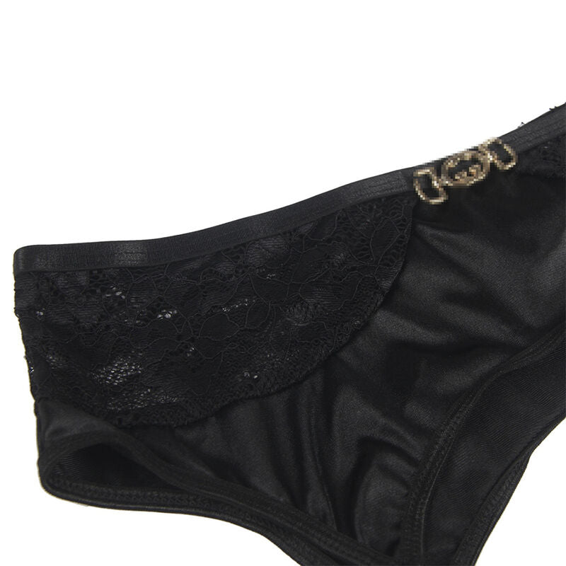 Set Lingerie in Pizzo Subblime — Reggiseno + Perizoma, Nero S/M