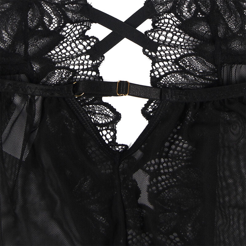 Lingerie Sexy Teddy Halter Subblime — Pizzo, Schiena Nuda S/M