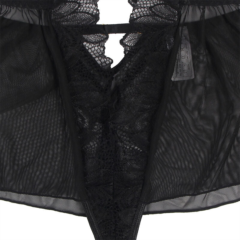 Lingerie Sexy Teddy Halter Subblime — Pizzo, Schiena Nuda S/M