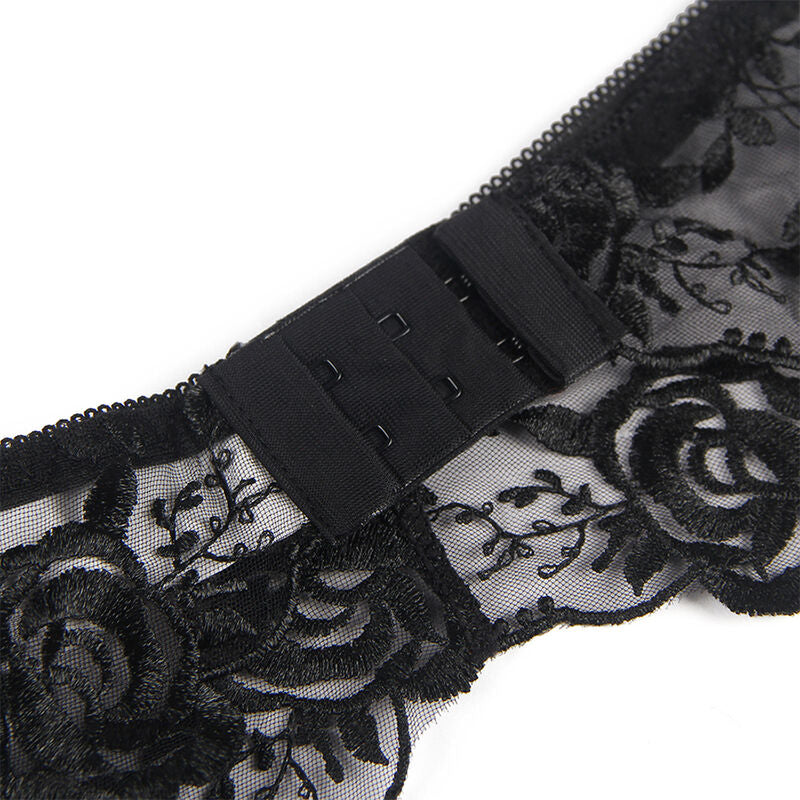 Set Lingerie Floreale Subblime — Reggiseno + Perizoma + Giarrettiera