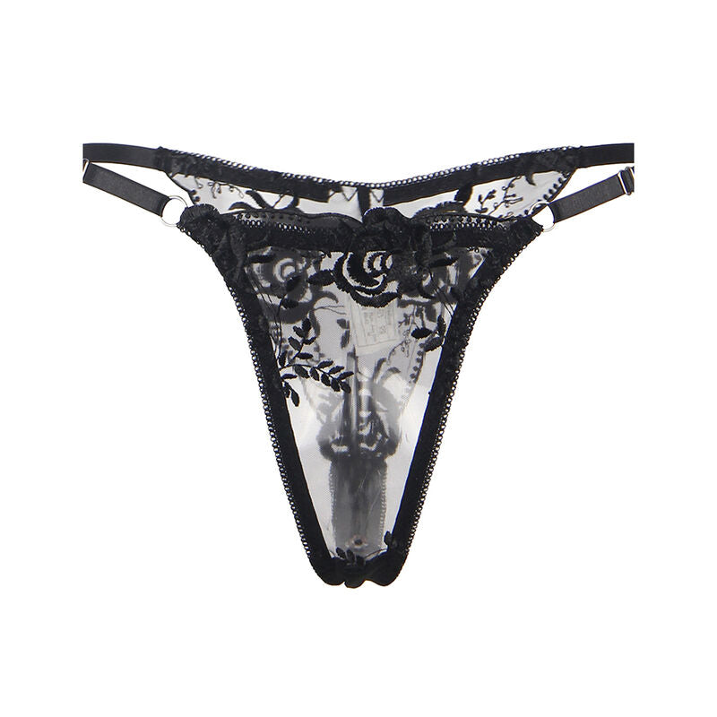 Set Lingerie Floreale Subblime — Reggiseno + Perizoma + Giarrettiera