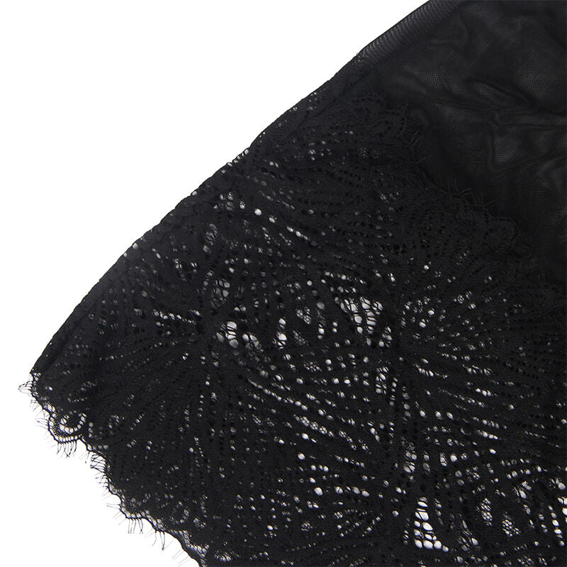 Babydoll in Pizzo con Spalline Regolabili Subblime — Nero S/M