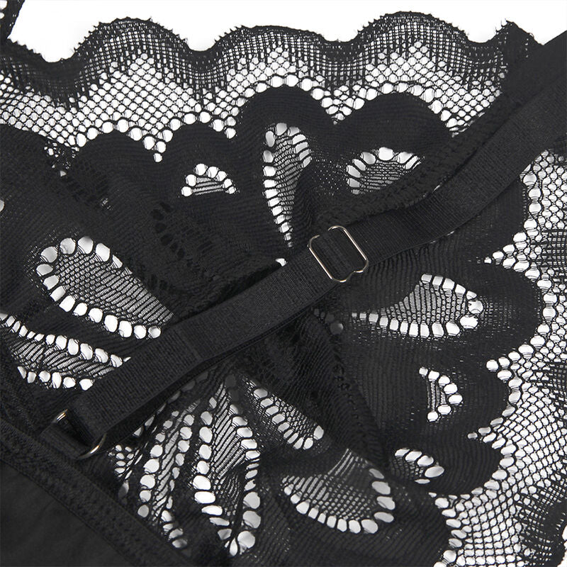 Lingerie Babydoll Floreale Subblime — Nero, S/M