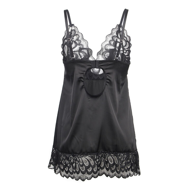 Lingerie Babydoll Floreale Subblime — Nero, S/M