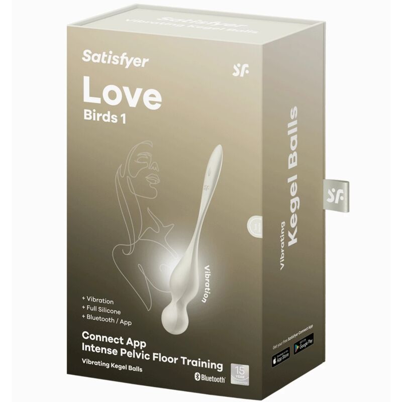 Sfere Kegel Vibranti Satisfyer Love Birds 1 — Silicone, Bianco