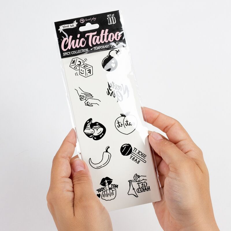 Set Tatuaggi Temporanei Sexy Secret Play Chic Tattoo — 10 pz