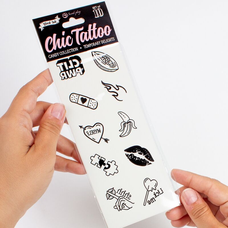 Tatuaggi Temporanei Sexy Secret Play Chic Tattoo — Set 10 pz