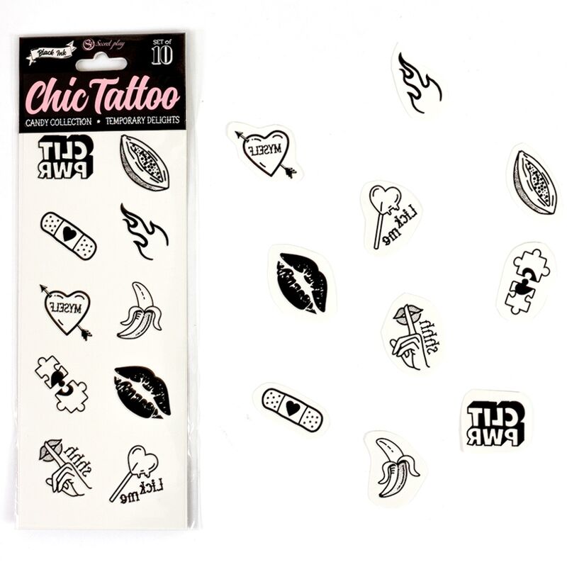 Tatuaggi Temporanei Sexy Secret Play Chic Tattoo — Set 10 pz