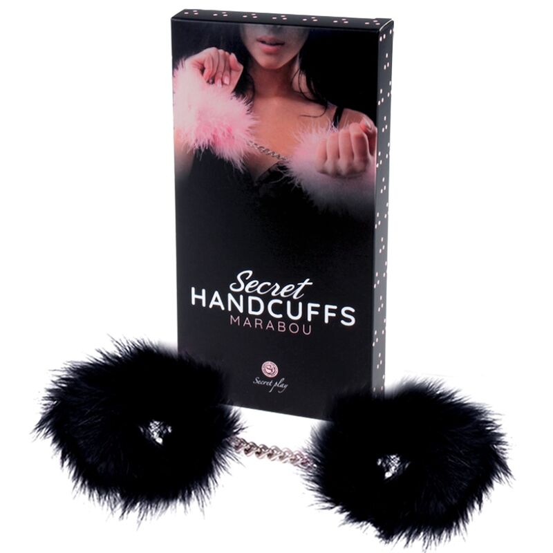 Manette BDSM con Piume Secretplay — Nero, per Principianti