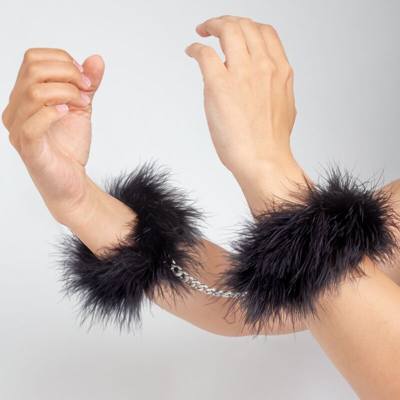 Manette BDSM con Piume Secretplay — Nero, per Principianti