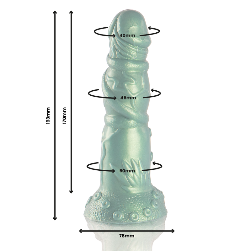 Dildo in Silicone Fantasy Epic Hades — 40 mm, Colori Inferi