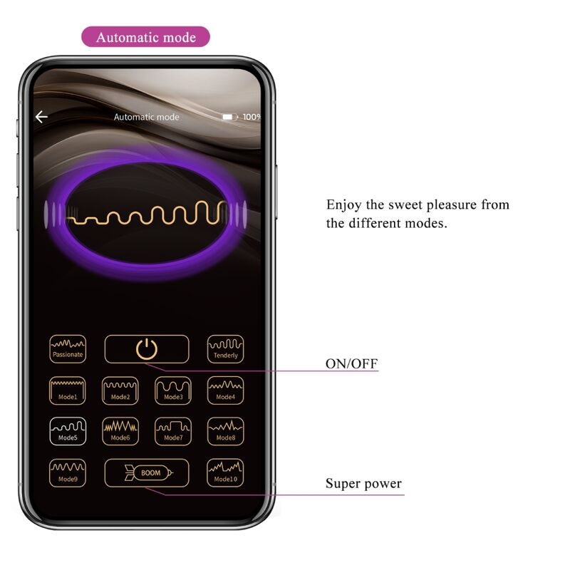 Uovo Vibrante App Pretty Love Casper — 12 Modalità, Viola