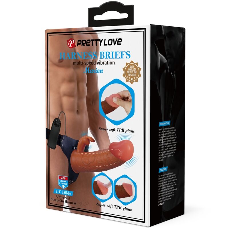 Imbracatura con Dildo Vibrante Rabbit Pretty Love Marion — 19 cm