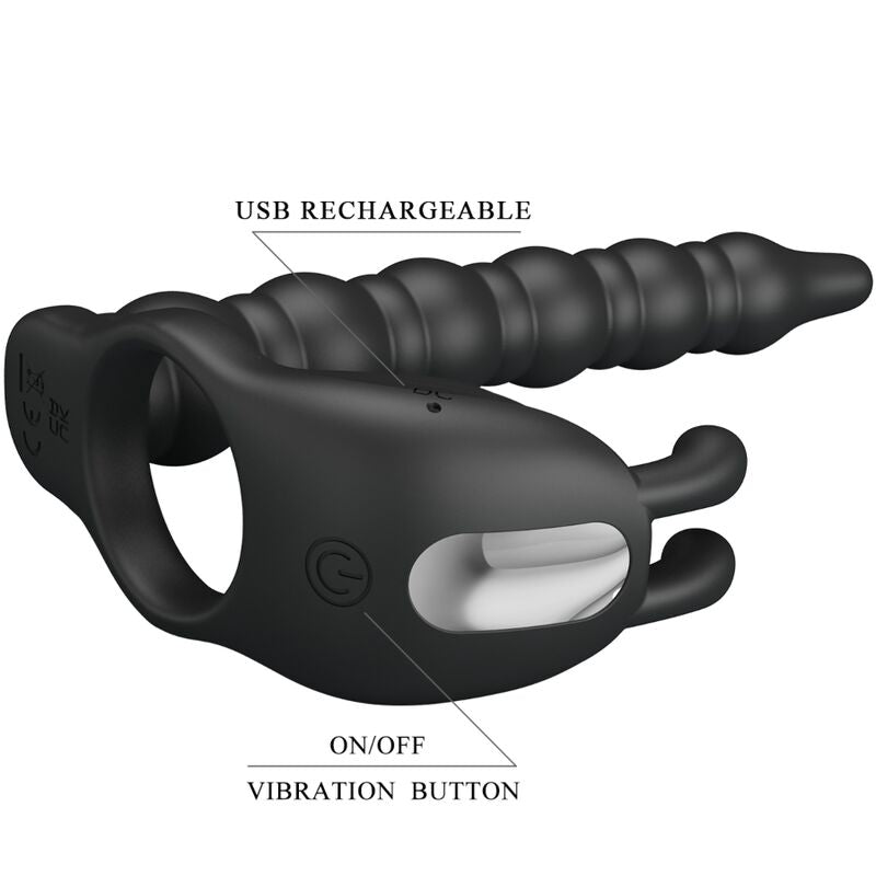 Anello Fallico con Vibratore Prostatico Pretty Love Blackney