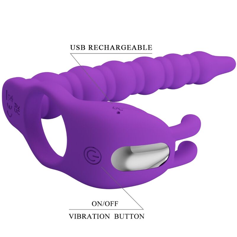 Anello Fallico con Vibratore Prostatico Pretty Love Blackney