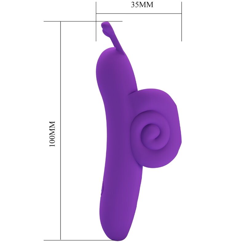 Vibratore da Dito Pretty Love Snail — Silicone, 10 Funzioni