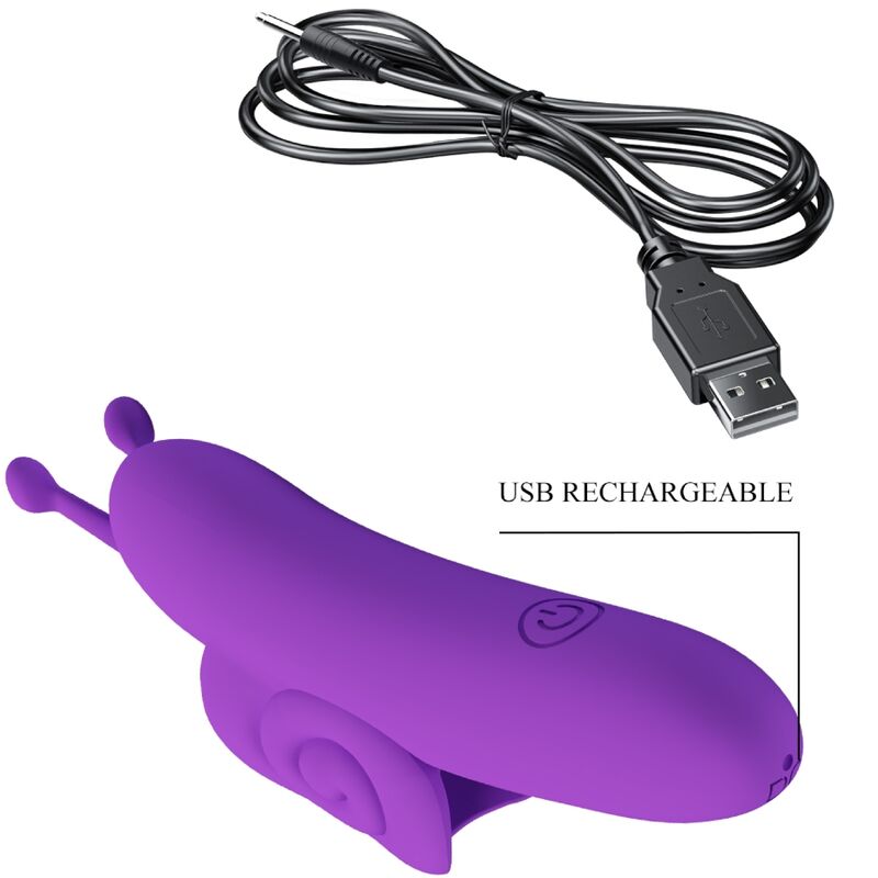 Vibratore da Dito Pretty Love Snail — Silicone, 10 Funzioni