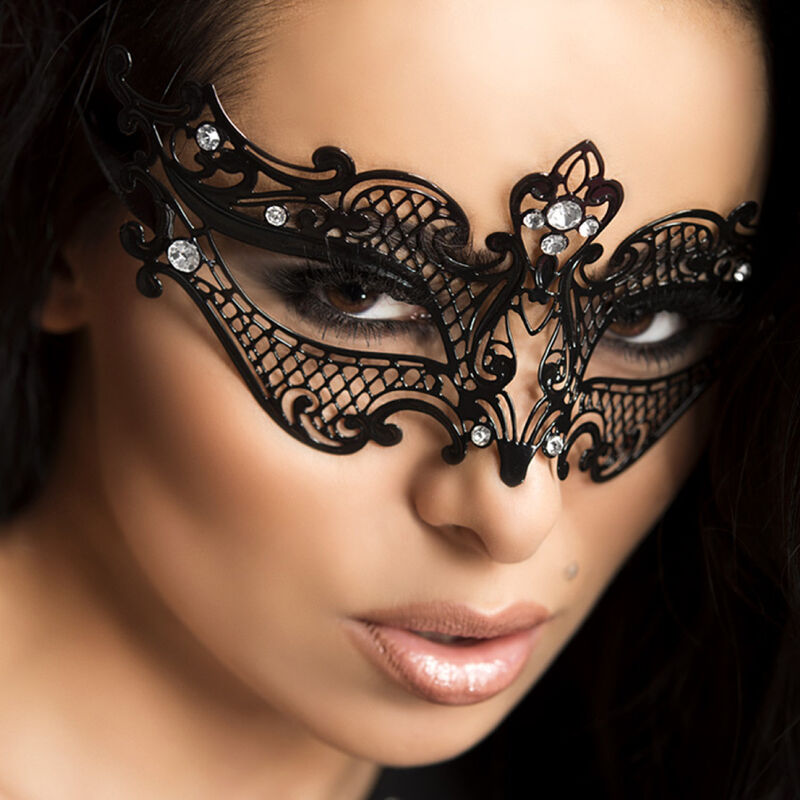 Maschera Erotica in Ottone con Cristalli Chilirose CR 3755