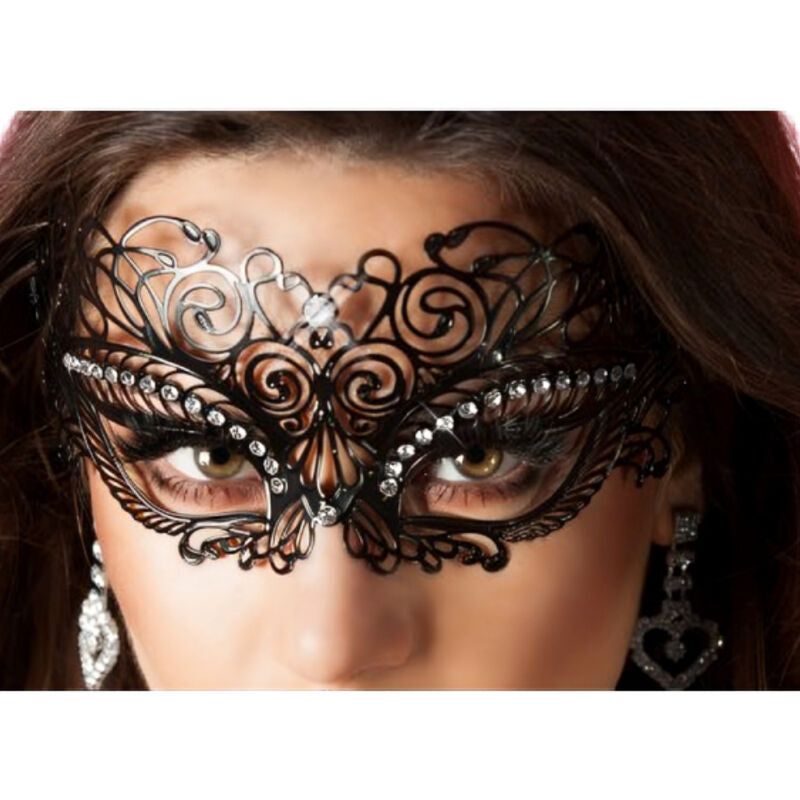 Maschera Veneziana BDSM Chilirose CR 3706 — Ottone e Cristalli
