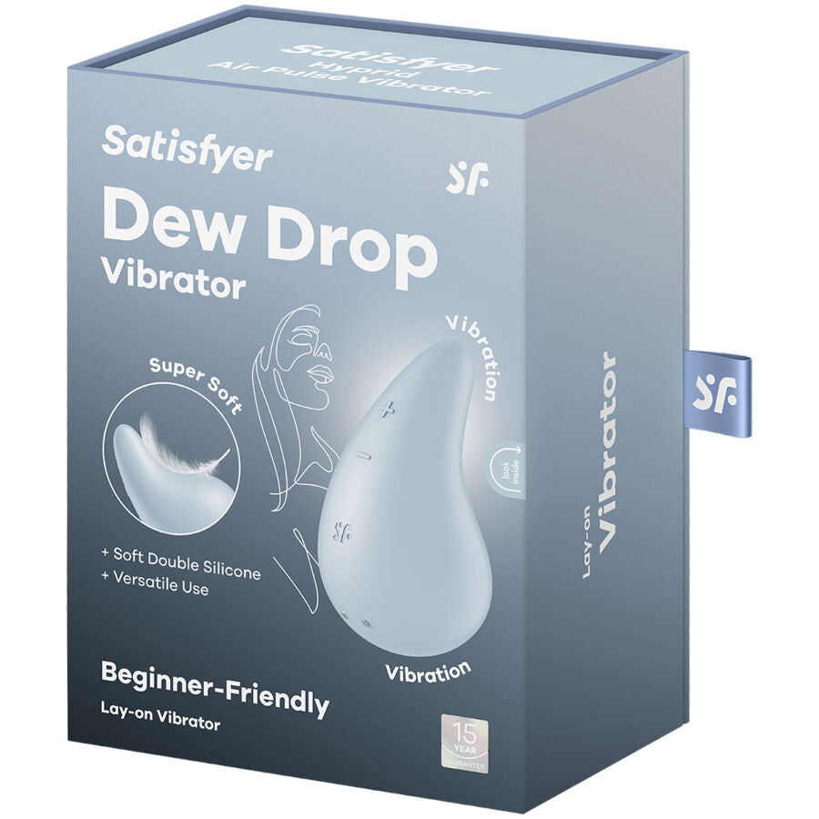 Vibratore Clitoride Lay-On Satisfyer Dew Drop — Silicone, Blu