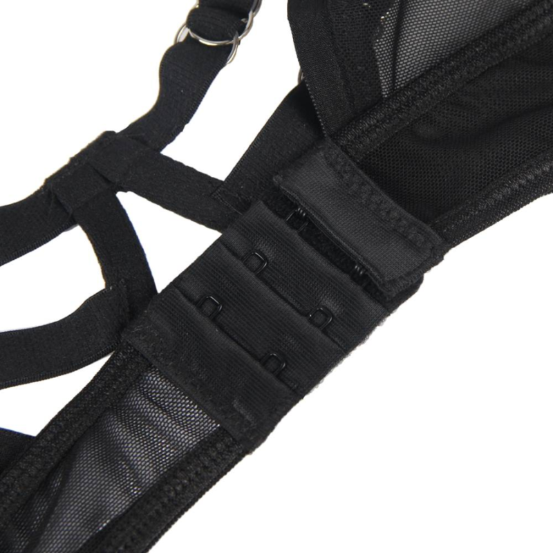 Lingerie Trasparente Subblime — Reggiseno e Strisce, S/M