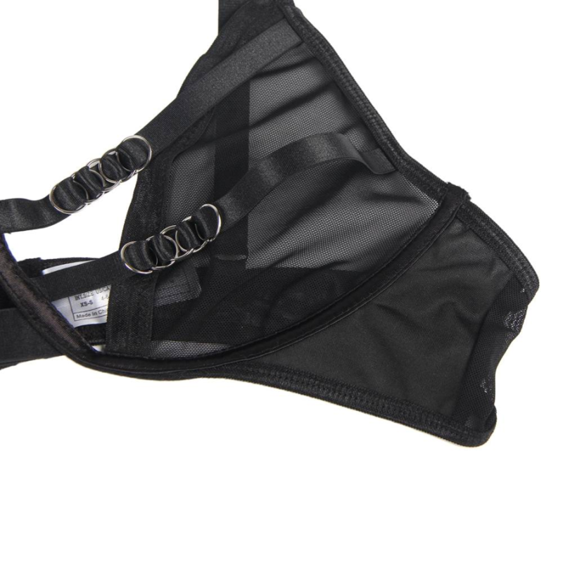 Lingerie Trasparente Subblime — Reggiseno e Strisce, S/M