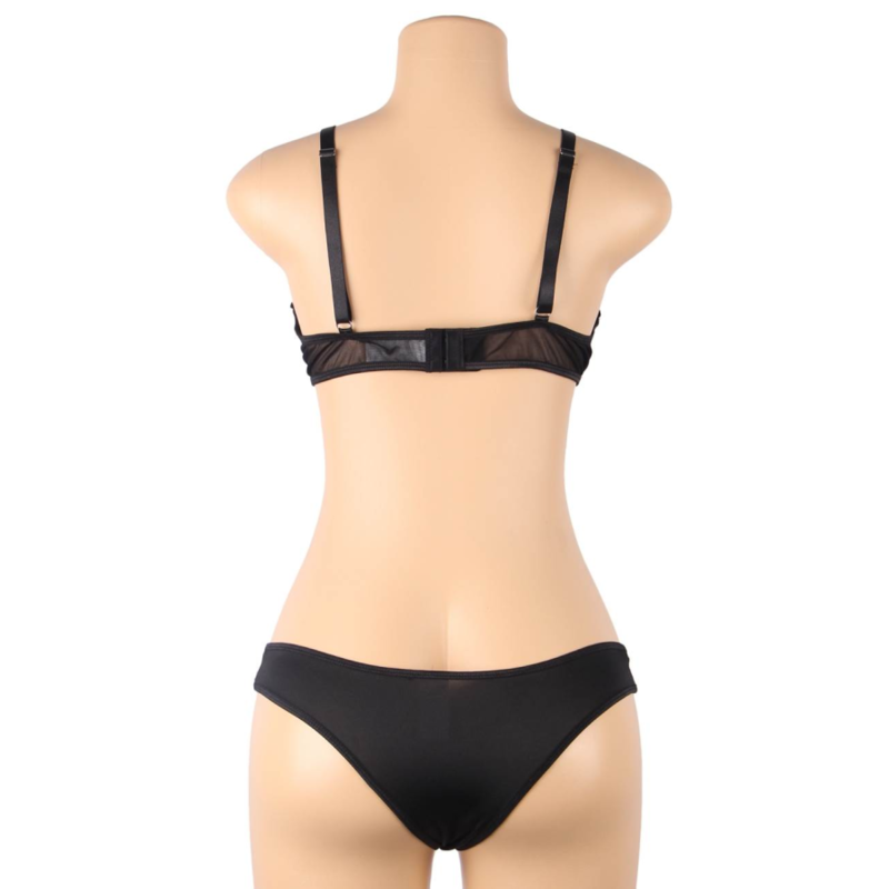 Lingerie Trasparente Subblime — Reggiseno e Strisce, S/M