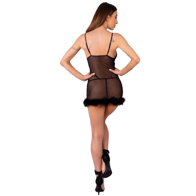Babydoll con Perizoma Livco Corsetti Zerunam — Rete, Nero