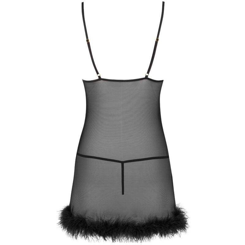 Babydoll con Perizoma Livco Corsetti Zerunam — Rete, Nero