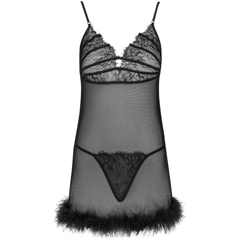 Babydoll in Rete con Perizoma Livco Corsetti Zerunam — Nero
