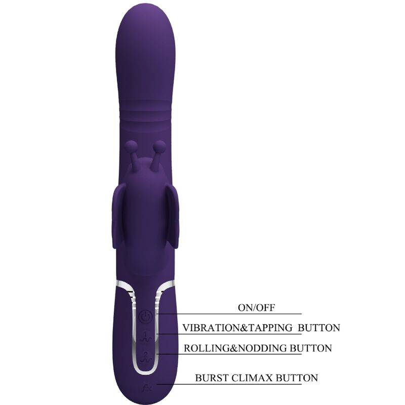 Vibratore Rabbit Multifunzione Pretty Love Flirtation — Viola