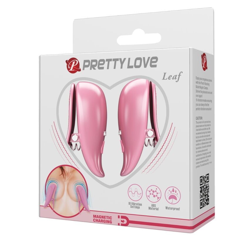 Pinze Vibranti per Capezzoli Pretty Love Leaf — 10 Modalità