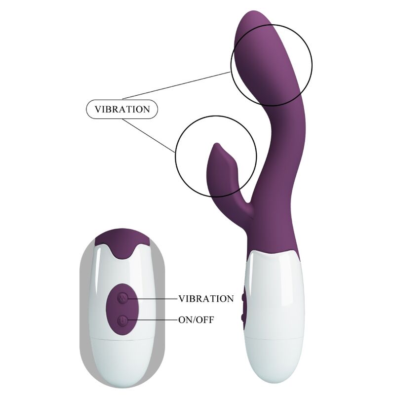 Vibratore Rabbit Punto G e Clitoride Pretty Love Brighty — Viola