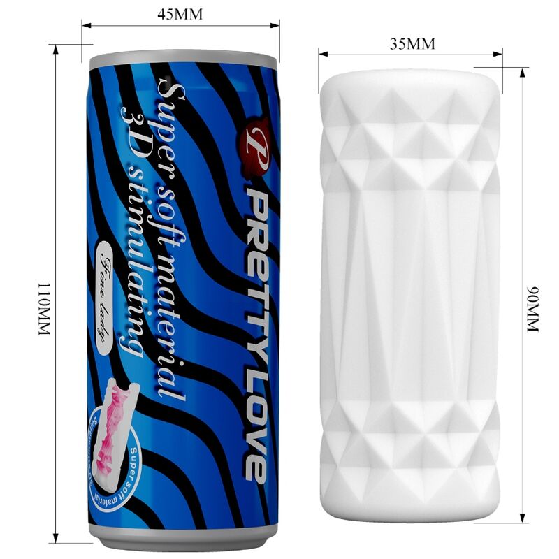 Masturbatore Maschile Tascabile Pretty Love 3D Can — TPR