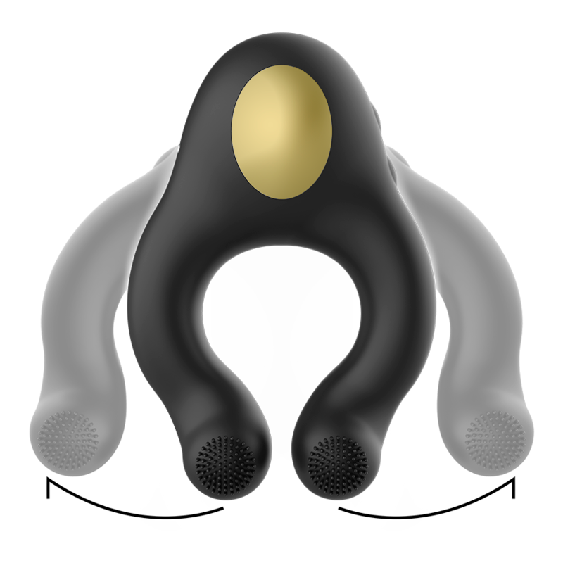 Anello Fallico Vibrante Armony — Silicone, 3 Motori, Nero