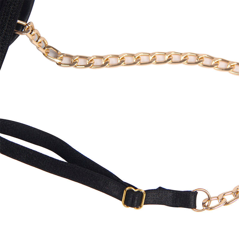Body Erotico con Bretelle a Catena Subblime — Nero, S/M