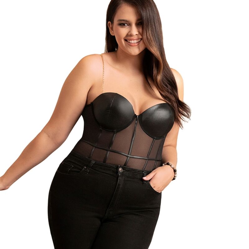 Body Erotico con Catena Subblime — Trasparente, L/XL