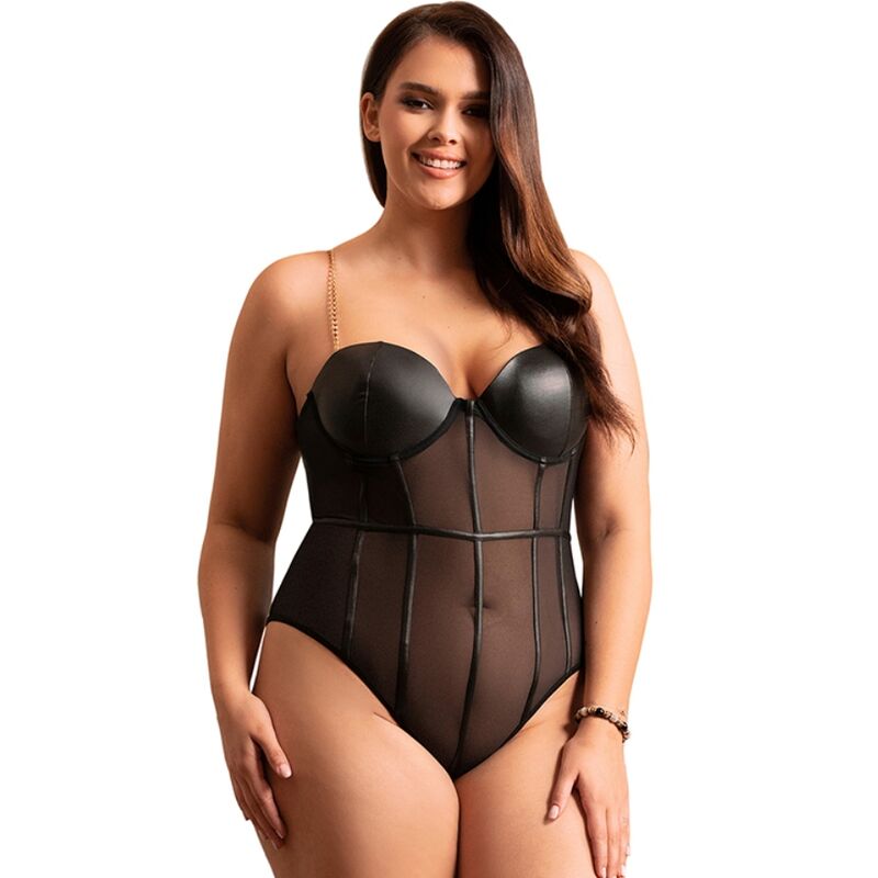 Body Erotico con Catena Subblime — Trasparente, L/XL