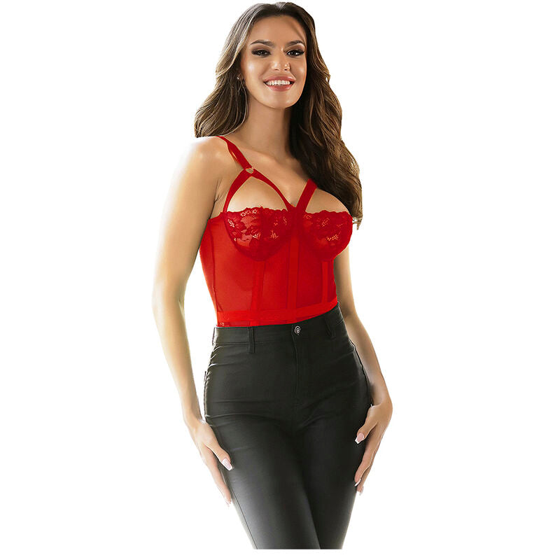 Body Erotico in Pizzo Subblime — Reggicalze, L/XL