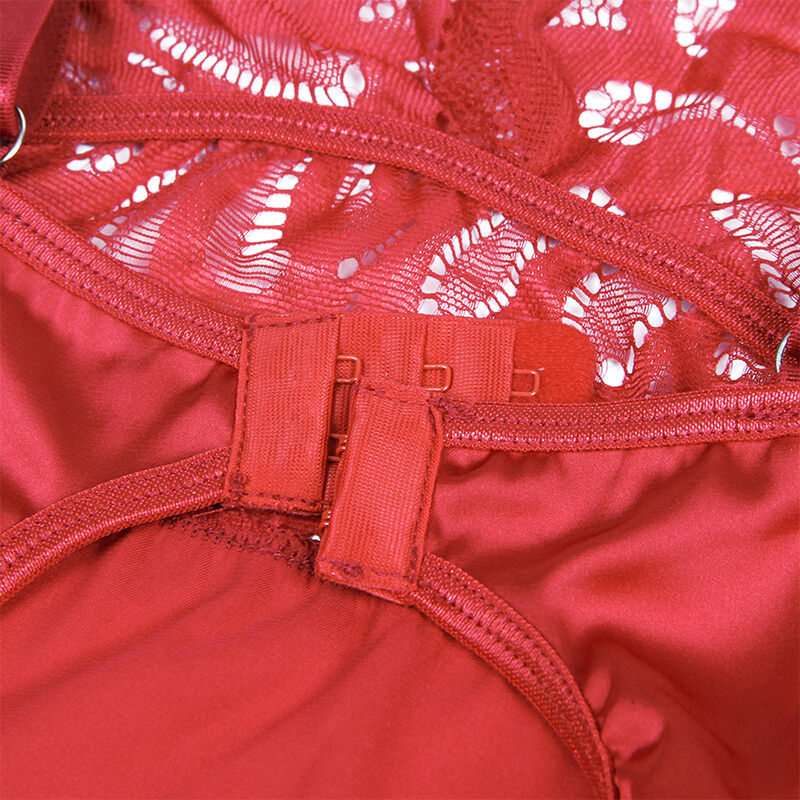 Babydoll in Pizzo Floreale Subblime — Raso, Rosso S/M