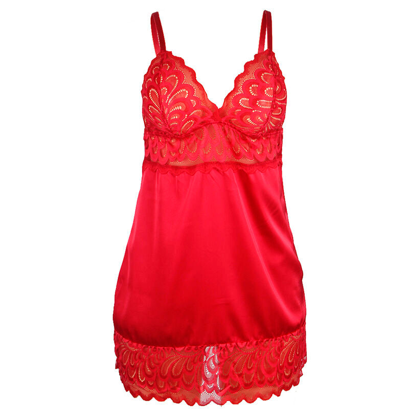 Babydoll in Pizzo Floreale Subblime — Raso, Rosso S/M
