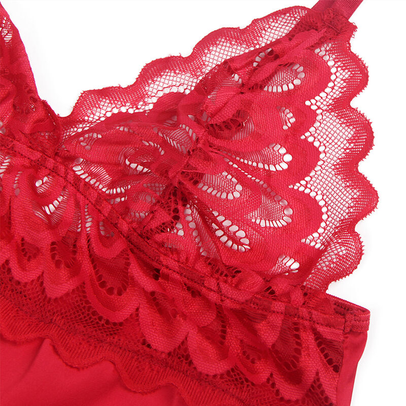 Babydoll in Pizzo Floreale Subblime — Raso, Rosso S/M