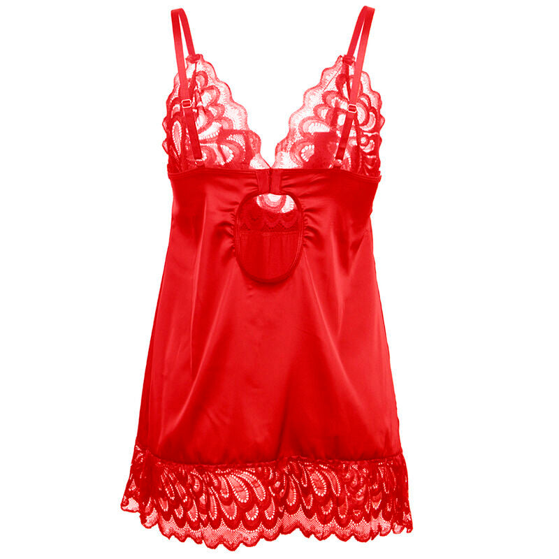 Babydoll in Pizzo Floreale Subblime — Raso, Rosso S/M