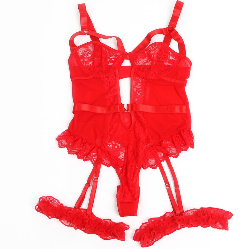 Body Erotico con Giarrettiera Subblime — Pizzo, L/XL