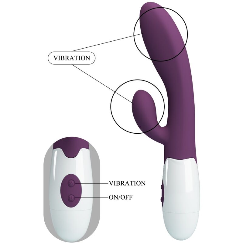 Vibratore Rabbit Punto G Pretty Love Alvis — Silicone, Viola
