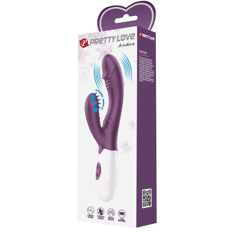 Vibratore Rabbit Punto G Pretty Love Andre — Silicone, Viola